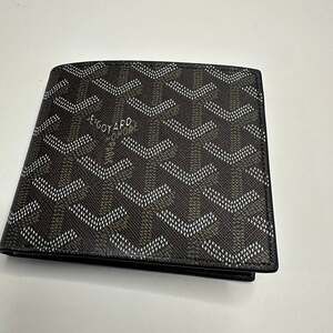 Goyard Black Goyardine Victoire Bifold Wallet with Yellow Interior